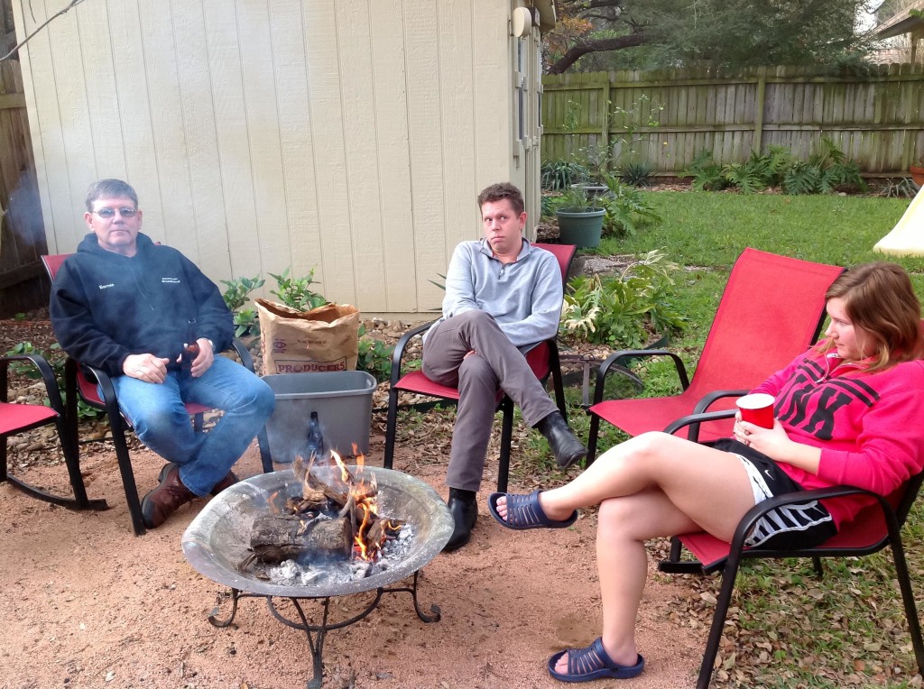 The beauty of Austin in December is the weather - break out the fire pit!